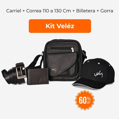 Kit Vlz Carriel + Correa 110 a 130 Cm + Billetera + Gorra
