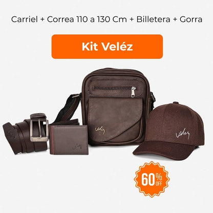 Kit Vlz Carriel + Correa 110 a 130 Cm + Billetera + Gorra