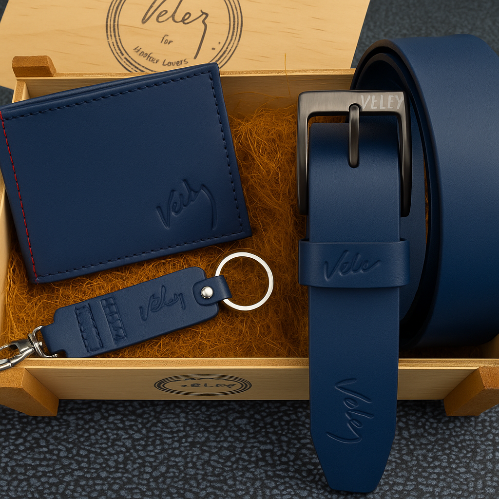 Kit vlz  Cartera + Cinturón + Llavero el regalo perfecto