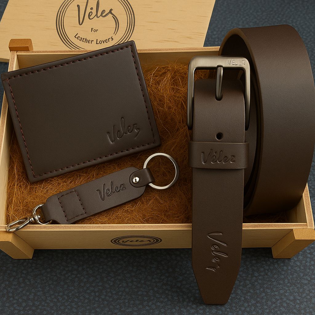 Kit vlz  Cartera + Cinturón + Llavero el regalo perfecto