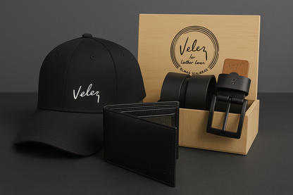 Trio VLZ Cartera + Cinturón + Gorra el regalo perfecto